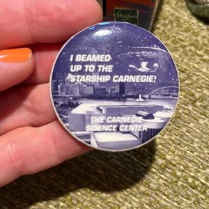FREE WITH PURCHASE I beamed up to the starship Carnegie science Ct badge button